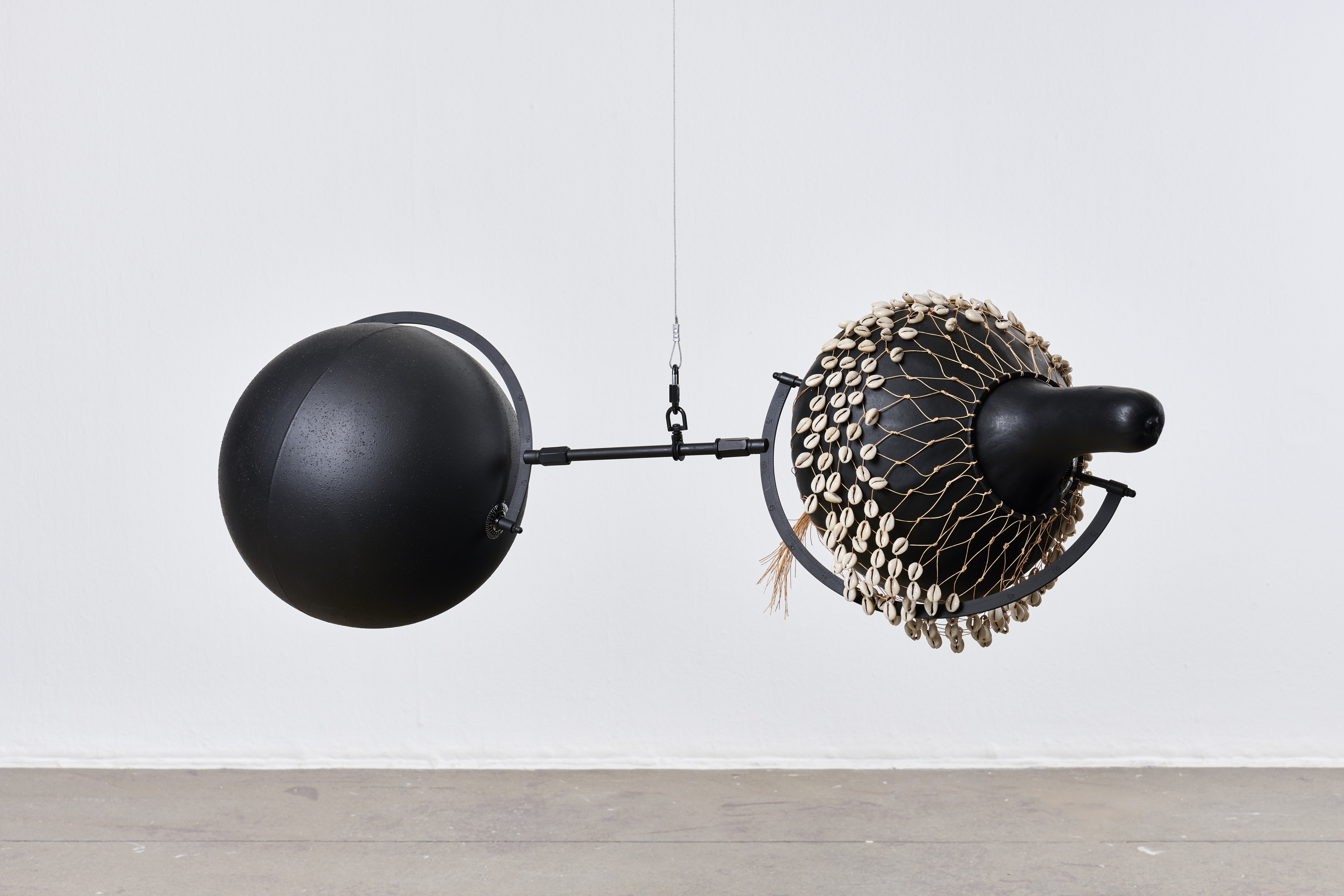 binary model (a two body problem)

2021

altered calabash and PET plastic globe model, synthetic stone finish, black primer, cowry shell veil and aluminium rod

28.3 x 97.1 x 32.2 cm

sales enquiries