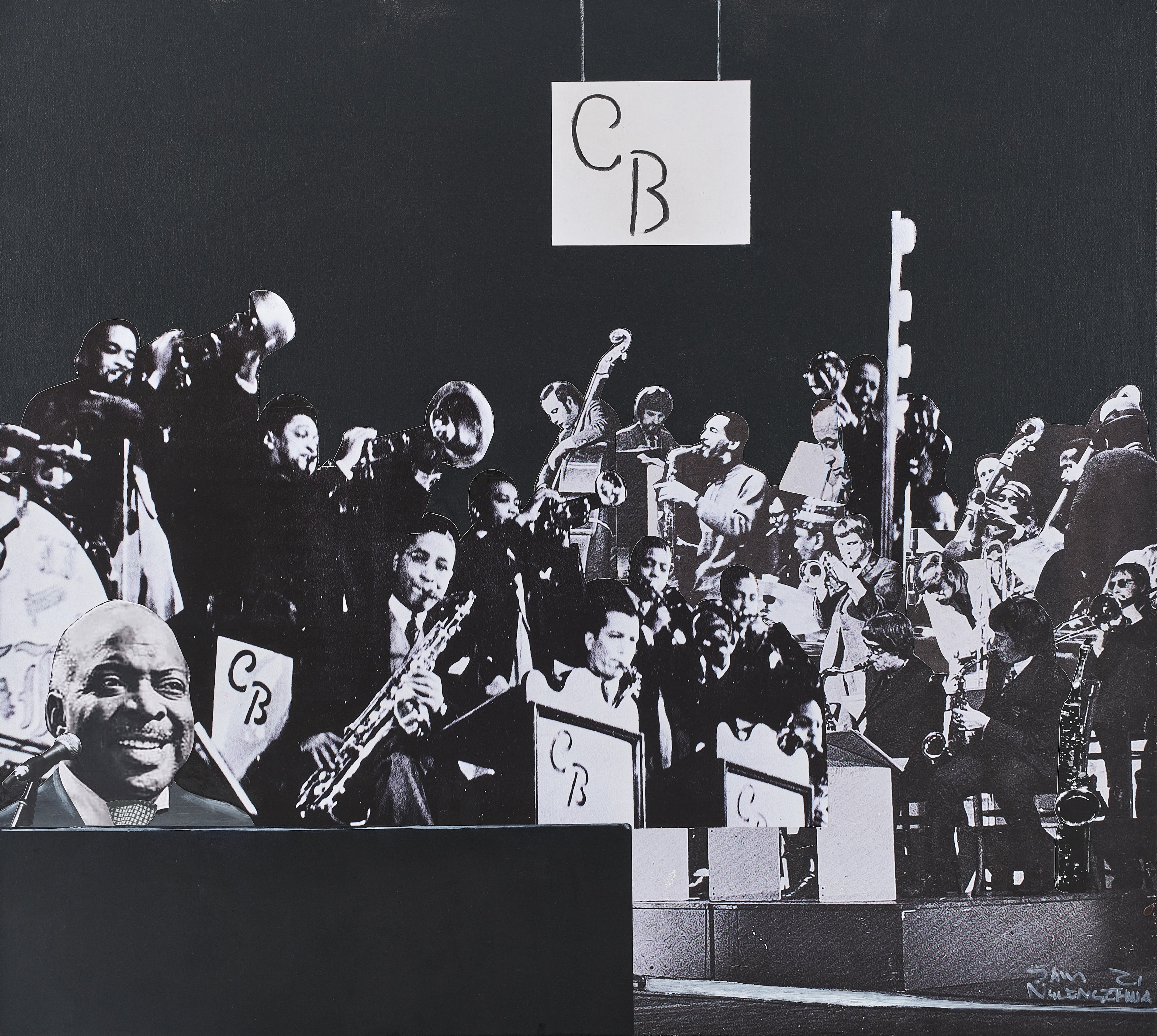 Count Basie&amp;rsquo;s Band, 2021
Mixed media collage on canvas
90.2 x 100.4 x 9.8 cm
Enquire