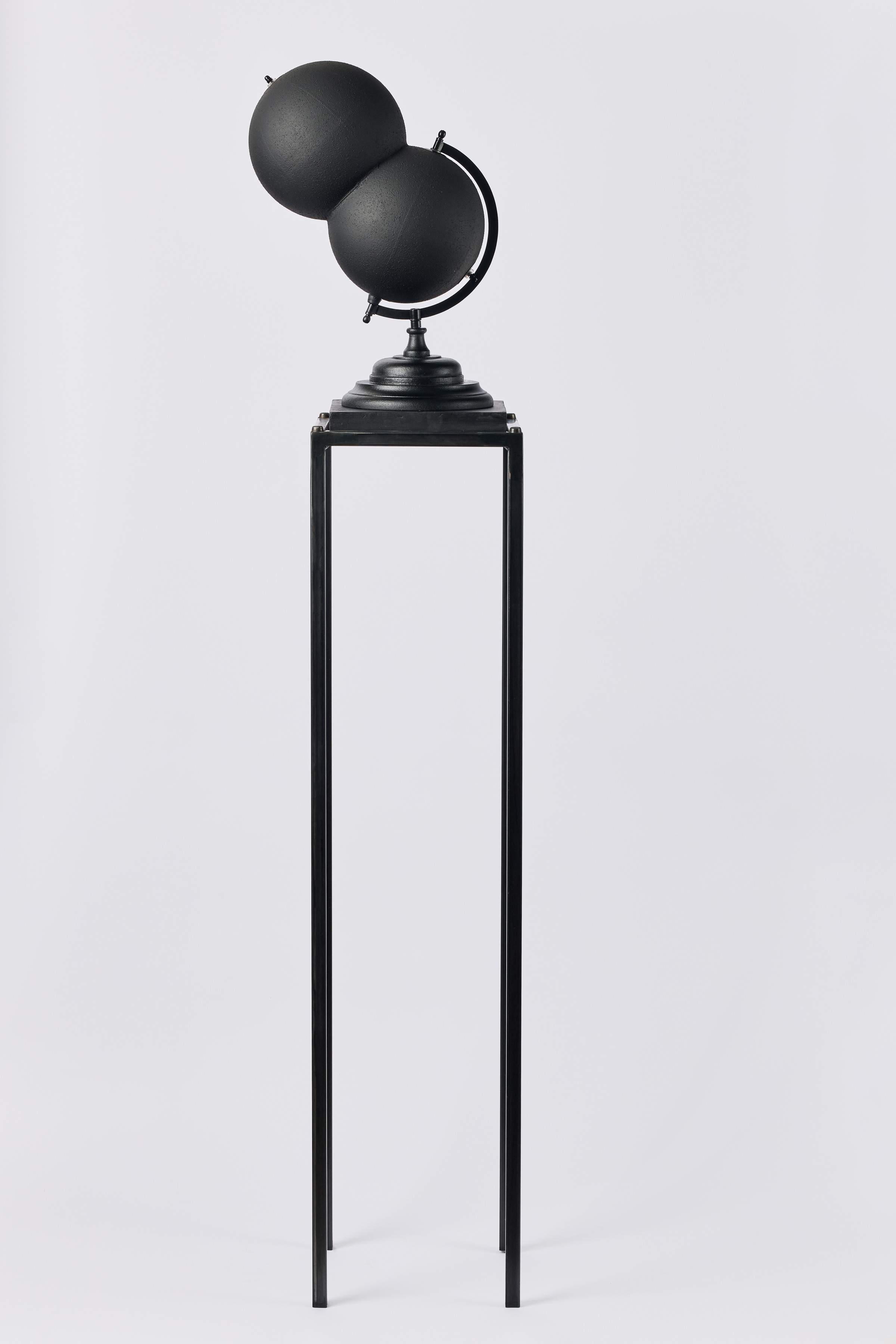 binary model (after Public Enemy)

2021

altered PET plastic globe model, synthetic stone finish and black primer with welded steel, spent charcoal and gypsum base

162 x 28 x 28 cm

sales enquiries