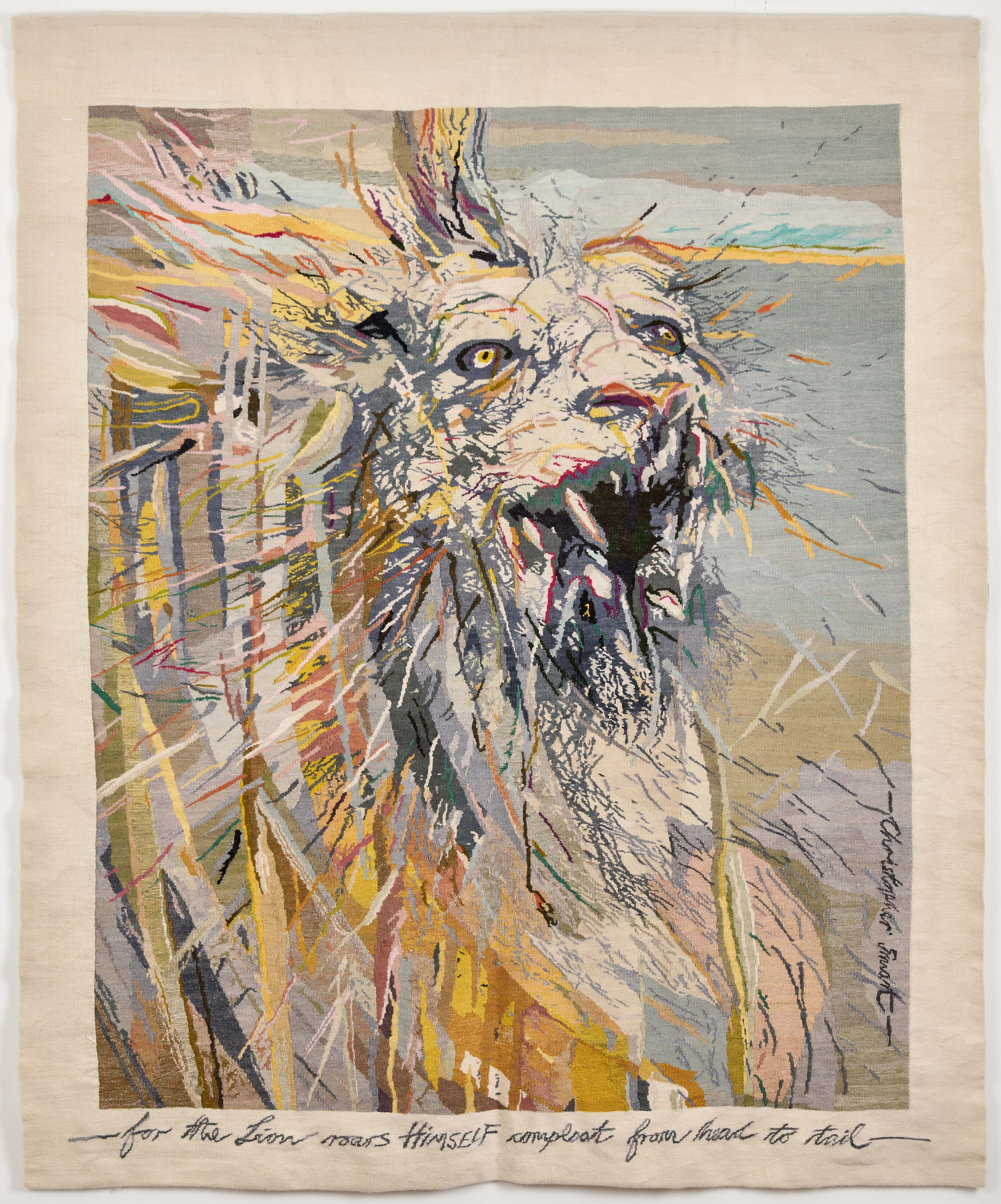 Judith Mason &amp;amp; Marguerite Stephens&amp;nbsp;

The Lion &amp;quot;Roars himself Compleat&amp;quot;, 2012/2019

Woven mohair

232 x 194 cm (91.3 x 76.4 in)

Edition 4 of 5

&amp;nbsp;