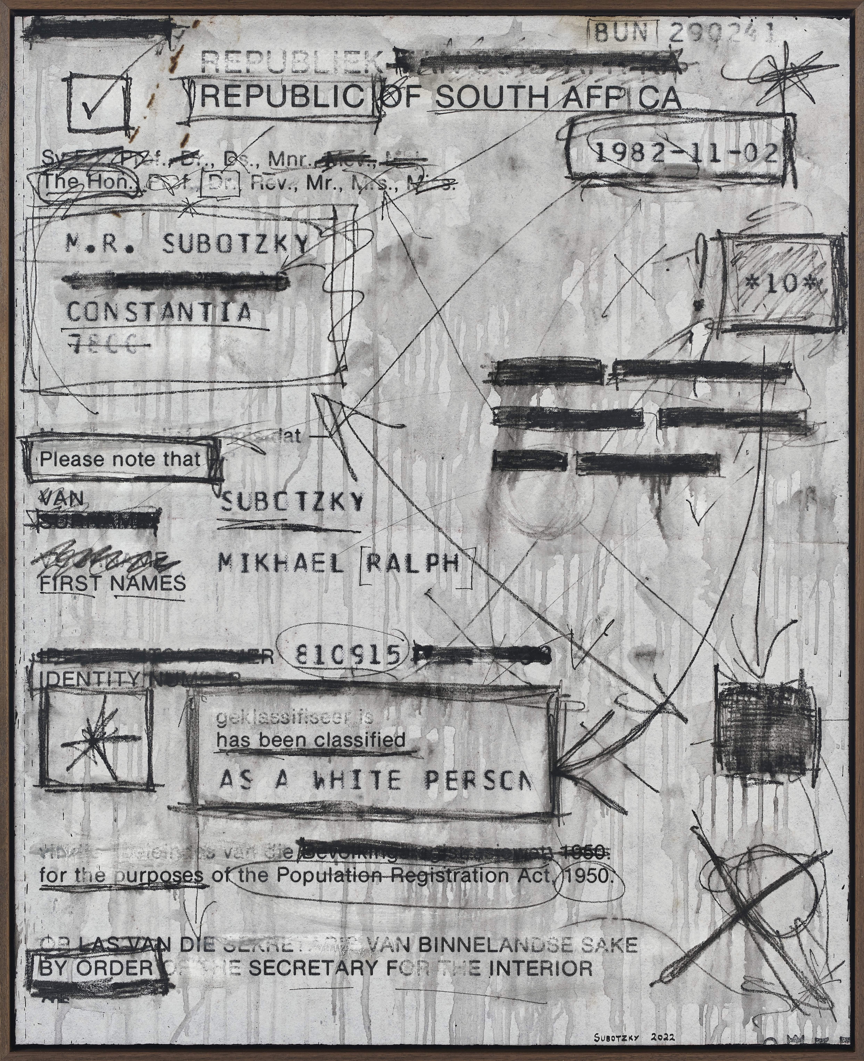 Identity (or A White Person) 

2022

Ink and pigment pencil on canvas

Image: 82.5 x 101.5 cm

Enquire