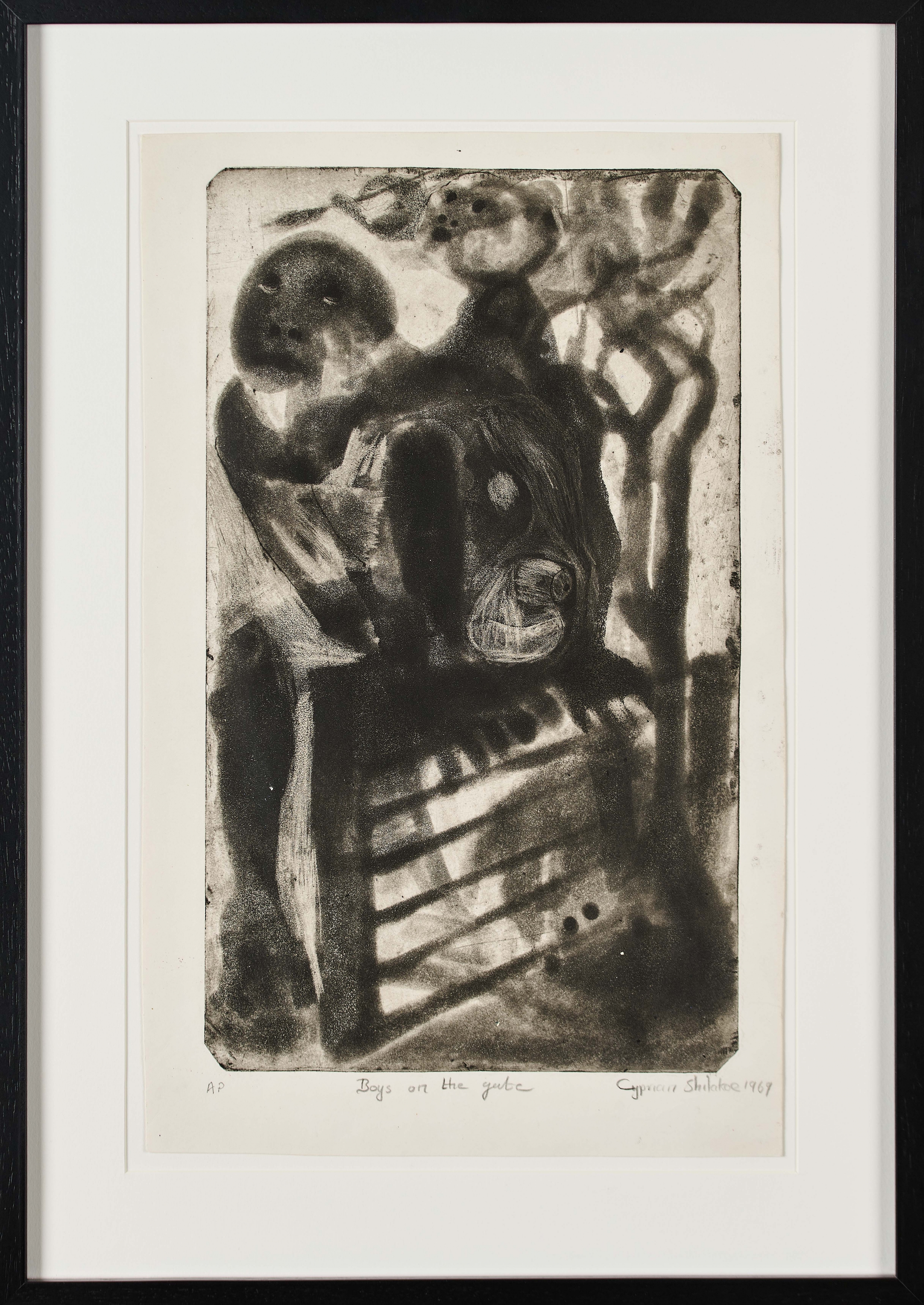 Cyprian Shilakoe

Boys on the gate, 1969

Etching

41.5 x 24 cm (16.1 x 9.5 in)

AP from an Edition of 15

Enquire

&amp;nbsp;