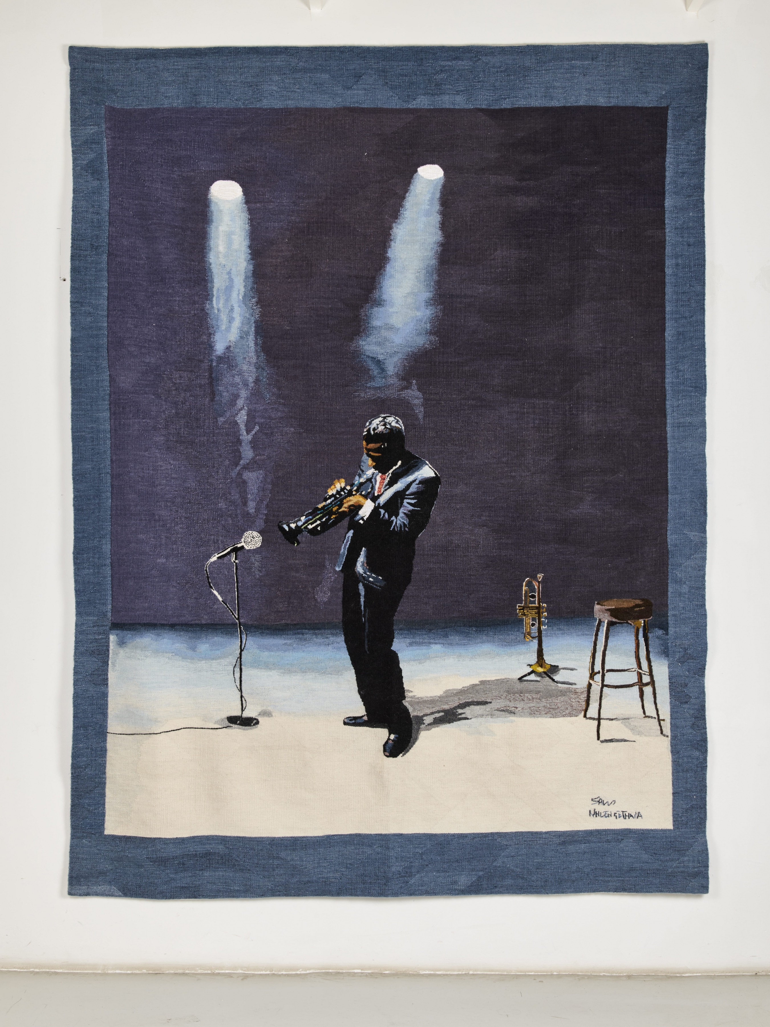 After Miles Davis, 2021&amp;nbsp;

Hand-woven mohair tapestry&amp;nbsp;

Edition of 3

268 x 202 cm / 105.5 x 80 in.

Enquire